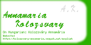 annamaria kolozsvary business card